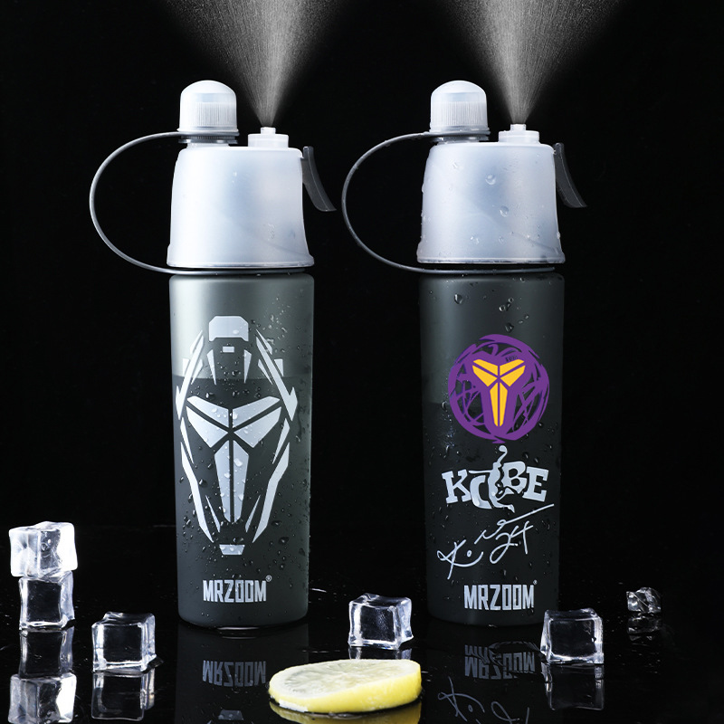 Cross-border best-selling spray water cups for hydrating and cooling, Kobe portable sports outdoor summer student cups, one-piece consignment details Picture