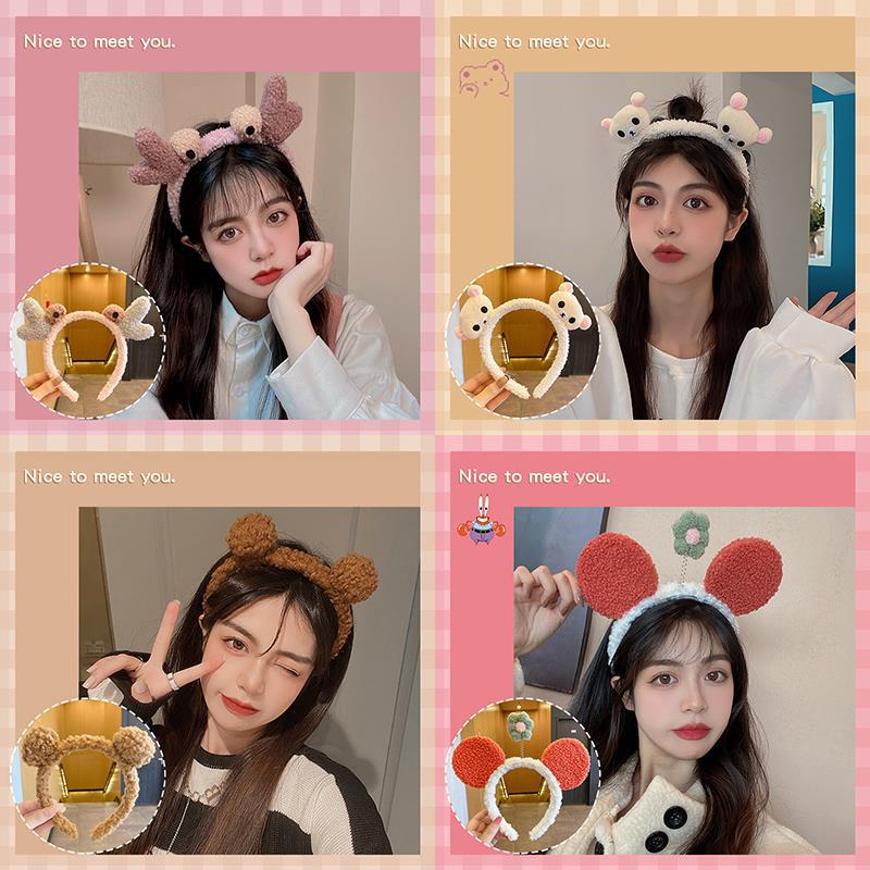 Summer cute hair band for washing face, popular 2021 new style hair band, washbasin headband, hair tie, hair clip, women's headwear Application Scenario
