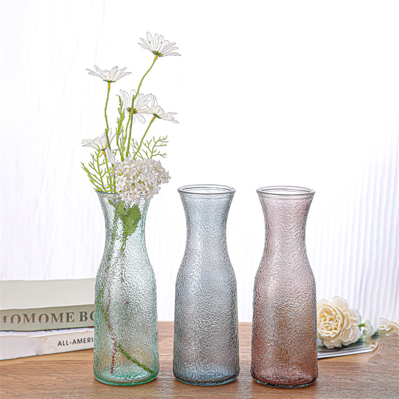 Light luxury creative flower arrangement Ins-style glass vase for living room, dining room, entrance hall, model room, home decoration, hydroponic vase details Picture
