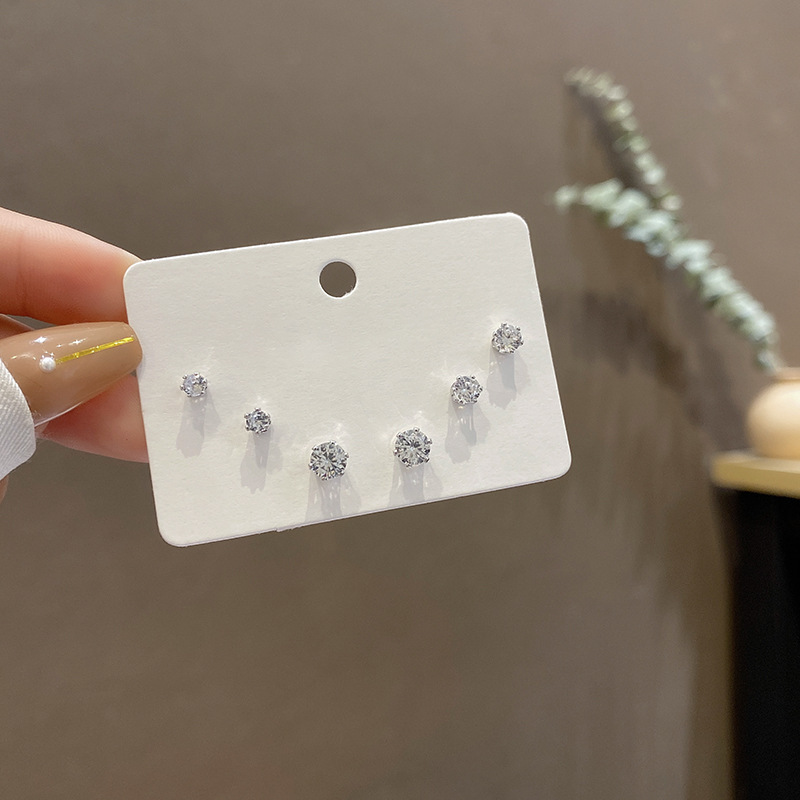 s925 Silver Needle Ear Care Set, Stud earrings, ins trendy and niche design sense, Super Sparkling Zircon earrings, versatile earrings for Internet celebrities Specification drawing