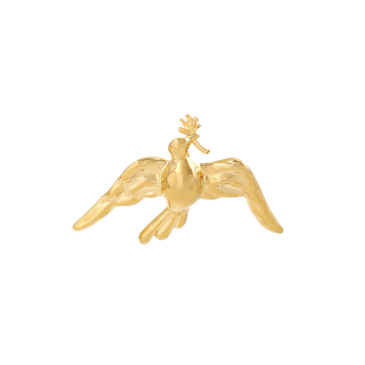 vintage matte plain gold peace dove brooch, a light luxury and high-end metallic style, fashionable and elegant brooch for women Item Picture