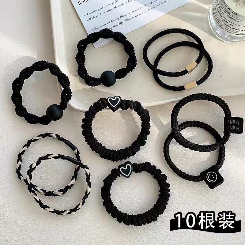 Korean version heart-shaped hair tie women's hair band 2023 New style simple, high-elasticity and durable hair tie that won't damage hair bands full figure