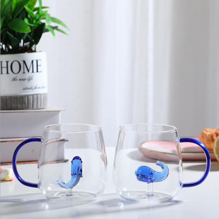 High borosilicate glass cup, cartoon cup with animal and plant shapes, cup that can withstand cold and heat, cute water cup, 400ML wish cup Specification drawing