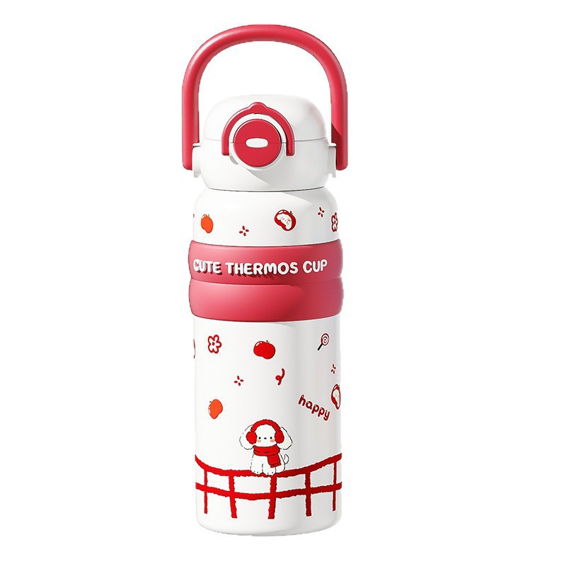 New 316 food-grade stainless steel children's insulated cup, cute, portable, large-capacity double-drinking student insulated water cup Item Picture