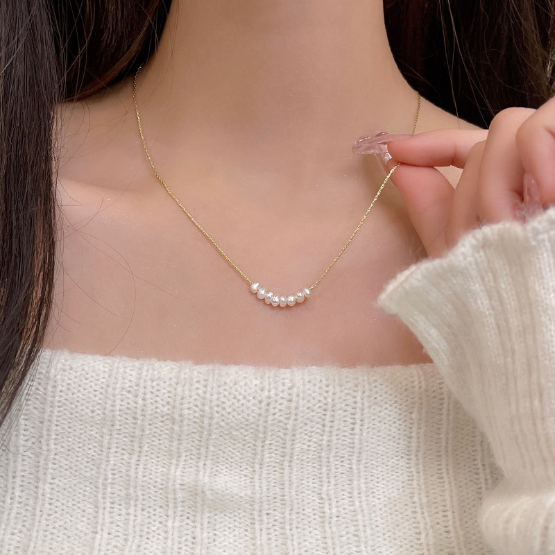 High-end, light luxury Baroque pearl necklace, female personality, retro charm, collarbone chain, versatile and popular neckchain accessory details Picture