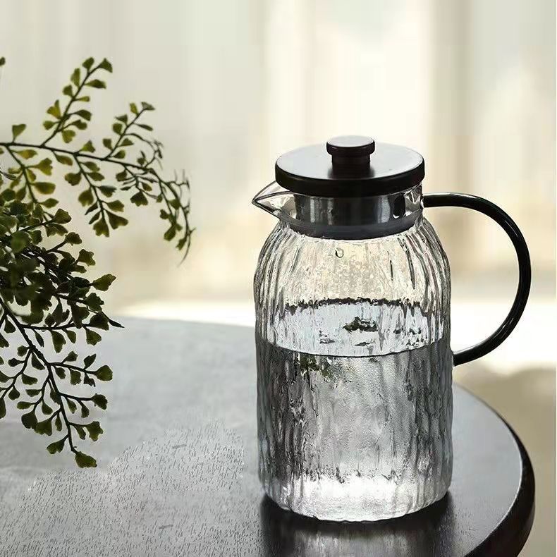 New explosion-proof glass household cooling water bottle, tea cup with handle, glacier tree pattern cup, high-temperature resistant cooling water bottle, cold water bottle details Picture