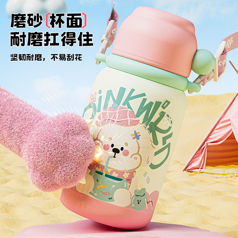 High-quality appearance level: Select 316 stainless steel cartoon children's insulated cups, outdoor portable travel cups, and large-capacity student cups Application Scenario