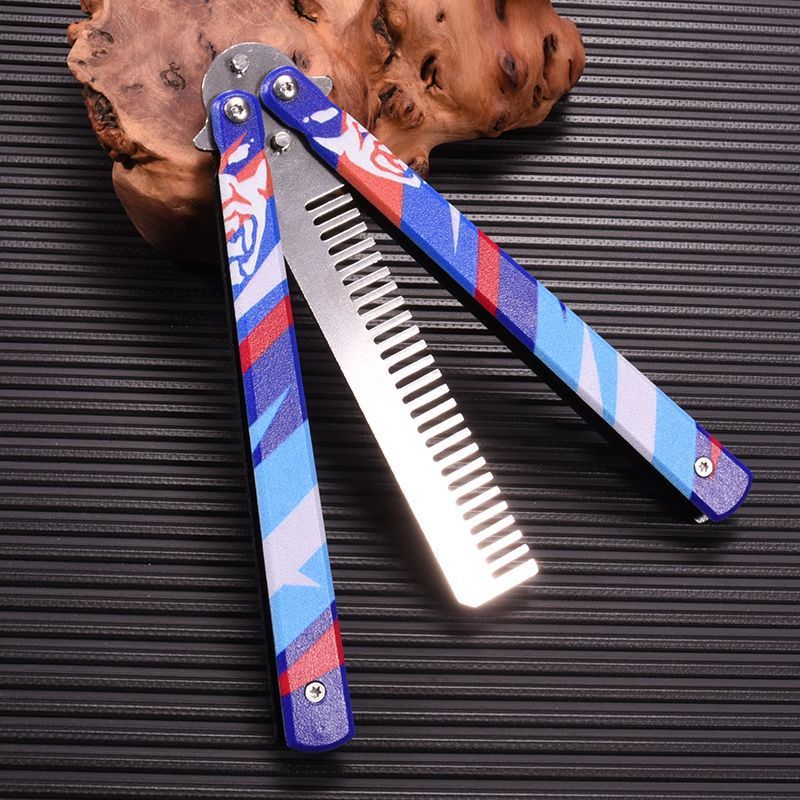 CSGO Butterfly Knife Valorant Fearless Contract Night Dew Butterfly Comb Factory in stock, outdoor swing hand uncut details Picture