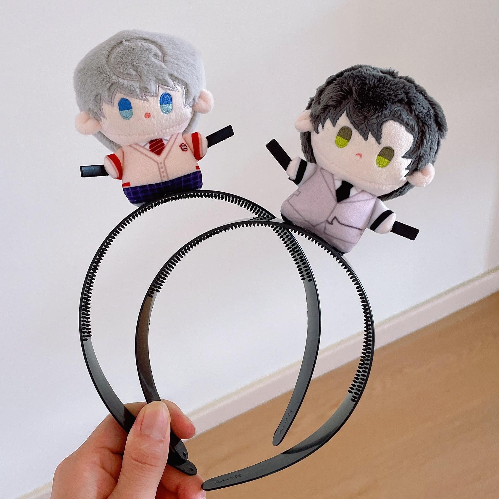 "Love and Deep Space Headband, Funny cotton doll headband, grab bangs, pull hair, Wash face headband, hair clip, Li Shen, Qi Yu. Application Scenario