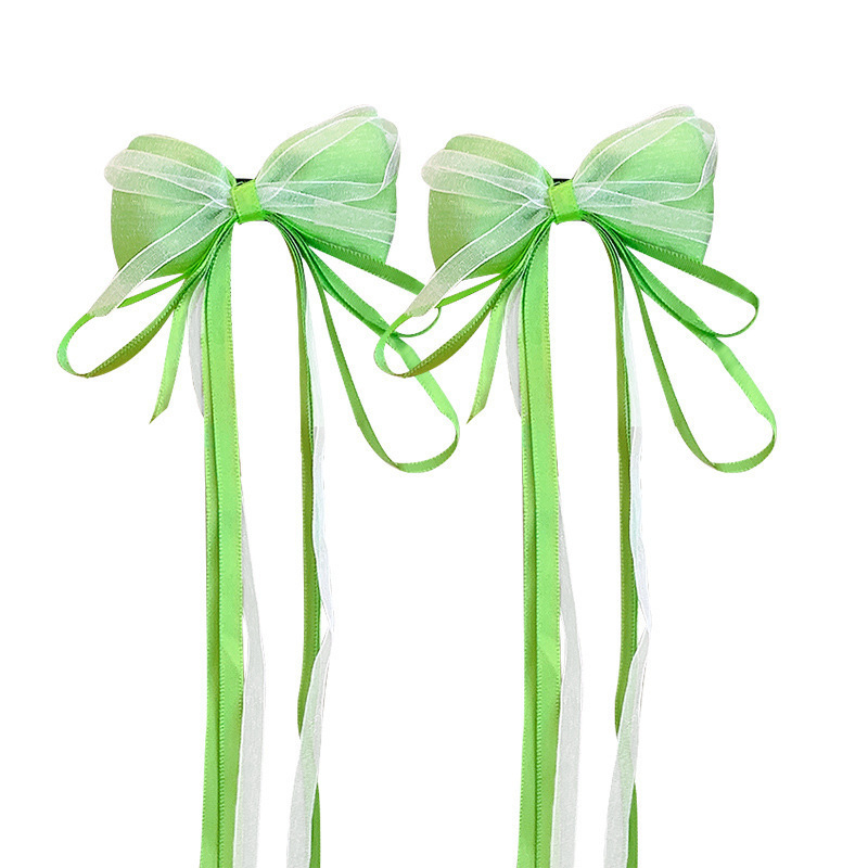 Children's super fairy-like bow ribbon hair clips, baby Chinese-style braided hair headwear, girl ancient-style Hanfu hair clips and hair accessories Item Picture