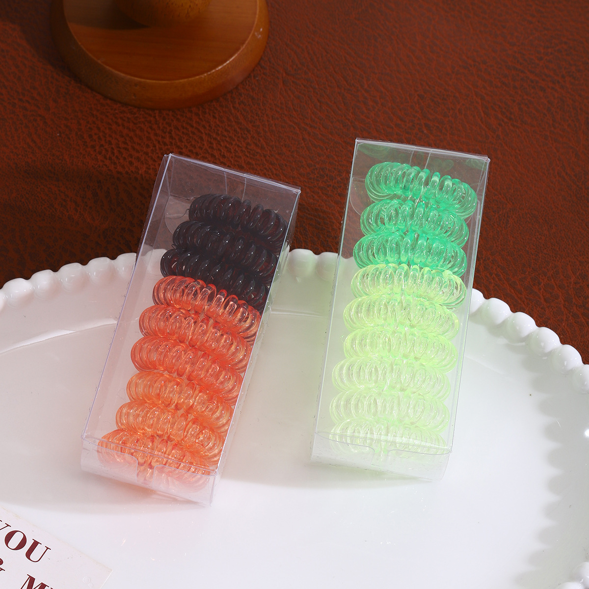 The new style of hair tie for women in 2025 features a simple and elegant headband, seamless telephone line, hair band and high-elasticity rubber band headwear Specification drawing