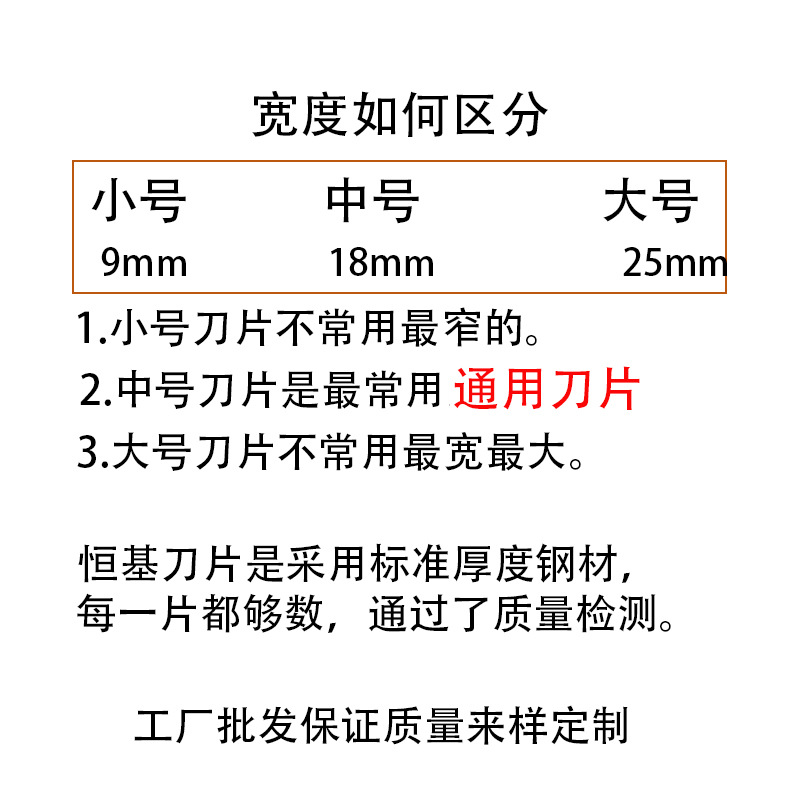 Wholesale Hengji brand industrial-grade sharp SK5 large utility blade thickened paper cutter 25MM wallpaper cutting Application Scenario