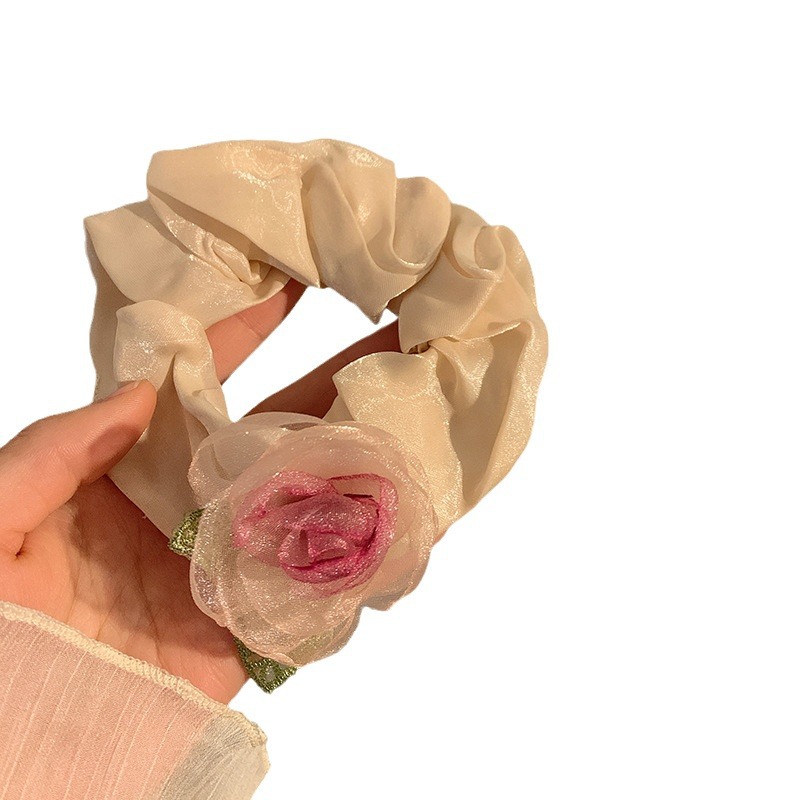 Dried rose hairpin, floral, forest-style, fairy-like beauty, super fairy-like organza bangs, side hair accessory, hairpin spring Item Picture