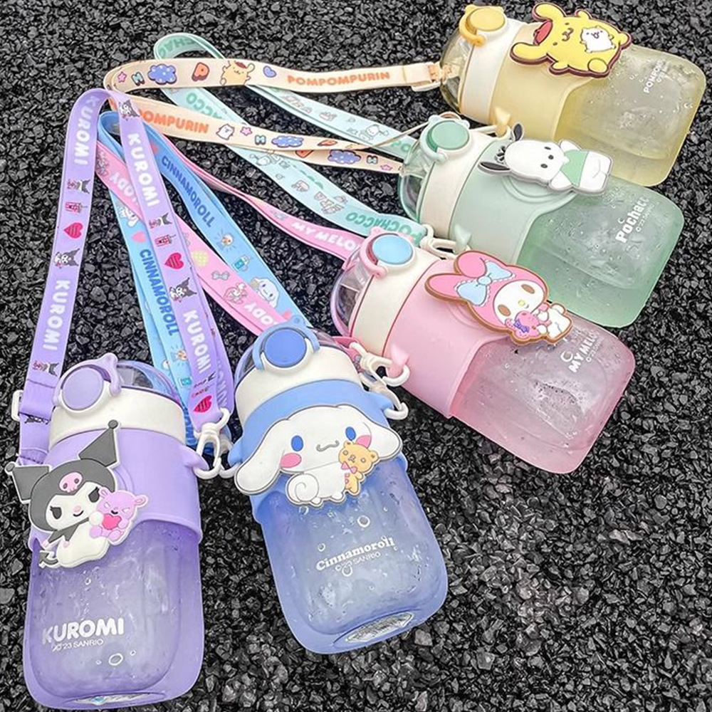 New cute straw cup, high appearance level plastic water cup for girls, portable and super cute tritan cup for children and students Specification drawing