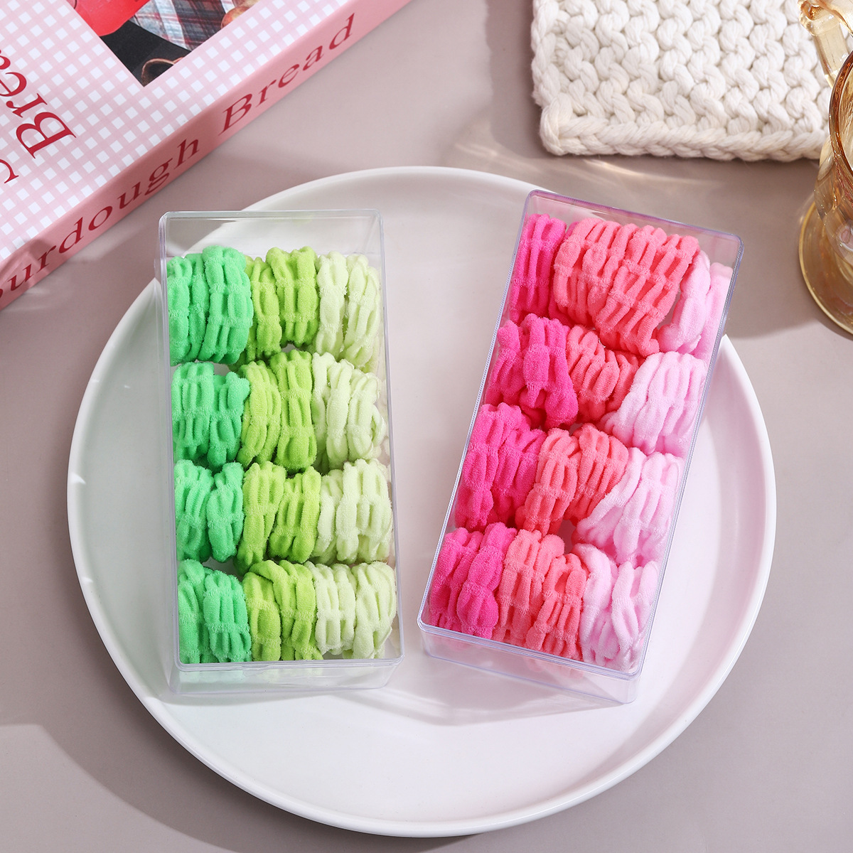 Children's colorful hair band, large size without damaging hair, high ponytail hair tie, hair tie, durable high-elasticity leather band and leather cover for girls Specification drawing