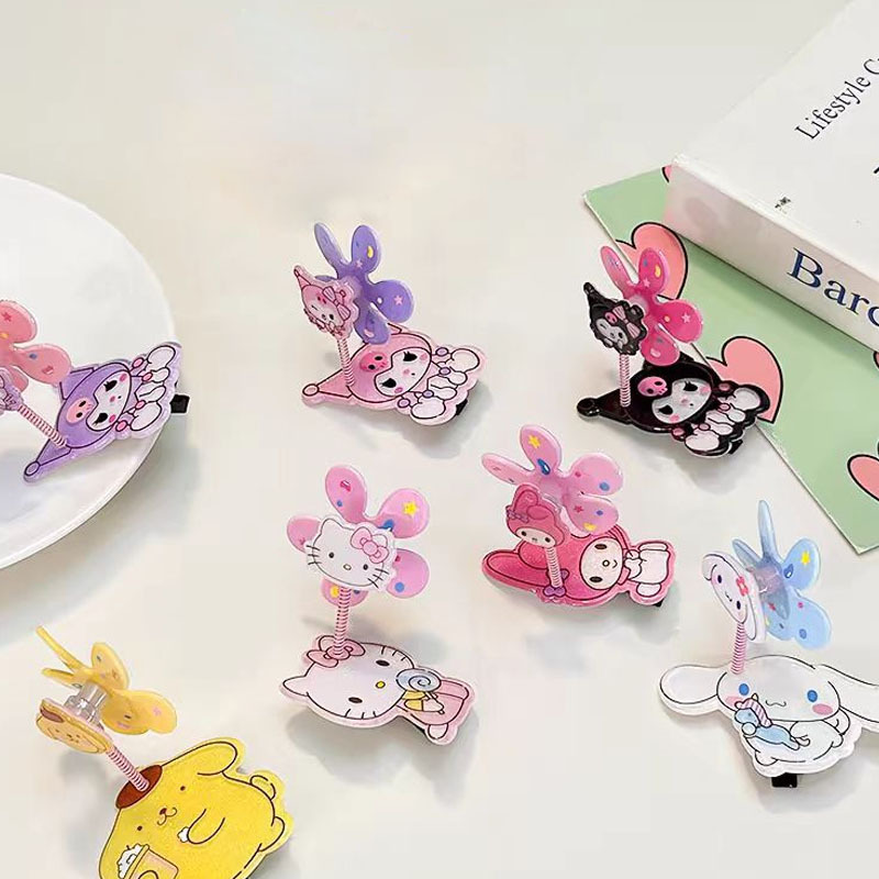 Cute and creative children's windmill hair clips and hair accessories, girls' top clips, baby cartoon bangs clips, princess headwear Specification drawing