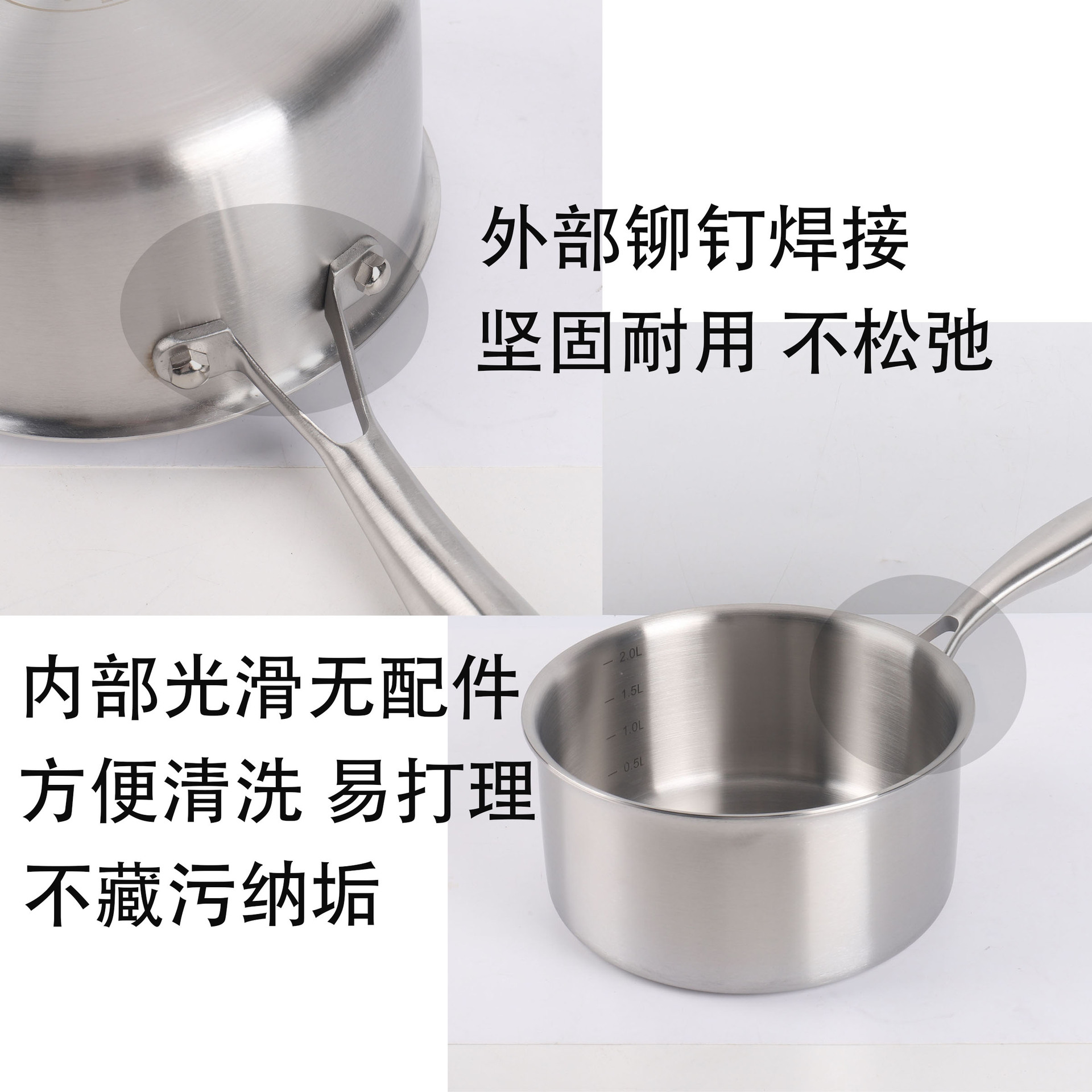 Stainless steel soup pot, milk pot, multi-functional three-layer steel household uncoated cooking and steaming pot, baby food pot, small pot Application Scenario