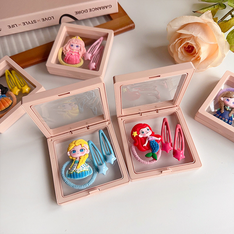 New Korean children's hair clips, cute early autumn cartoon hair clips, girls' princess hair ties, bb clips, bangs clips, hair accessories for girls Specification drawing