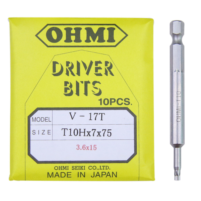 OHMI plum blossom screwdriver bits V-17T, T8Hx7x75/100, T10H, T15H, T20H Hollow with holes details Picture