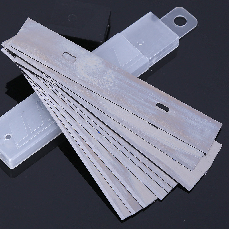 Wholesale alloy steel cleaning knife blades in stock, sharp and durable, thickened replacement blades, glass scraper blades full figure