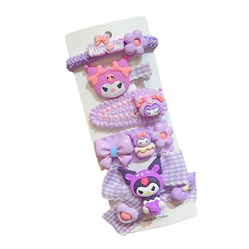 Cute Kuromi children's hair clips, cartoon Sanrio little girl bb clips, sweet side bangs clips, baby hair accessories Item Picture