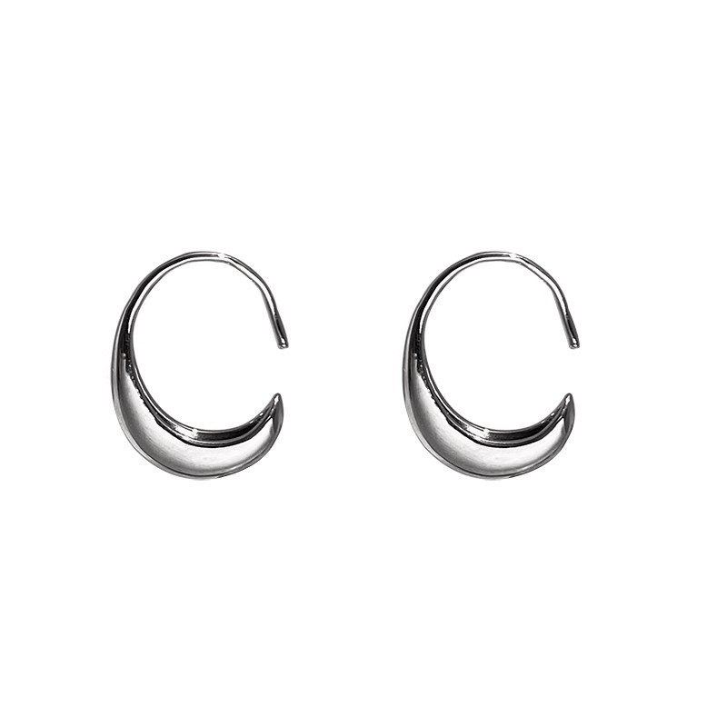 Best-selling golden teardrop C-shaped earrings for women, 2025 new retro and high-end style stud earrings, simple and cold style earrings Item Picture