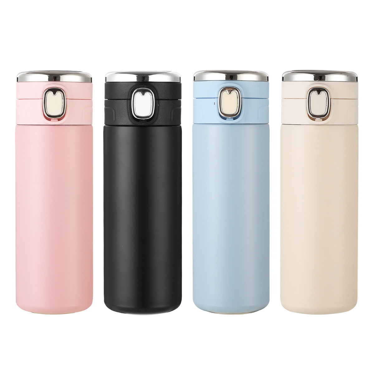 New 304 stainless steel smart temperature-displaying insulated cup, one-click lid opening, bouncing cup for direct drinking, simple and portable gift cup Item Picture