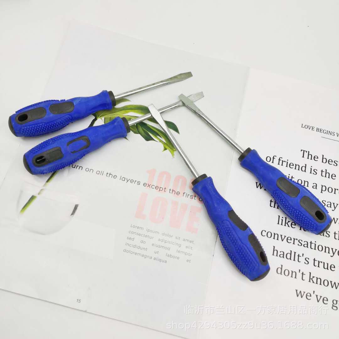 4-inch massage handle flat-head screwdriver, flat-head screwdriver, one-yuan hardware tools wholesale Item Picture