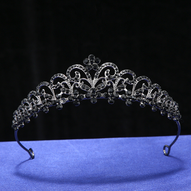 Crown bride headwear, simple hairband, crystal water diamond handcrafted hairband, crown princess birthday party updo headwear Specification drawing