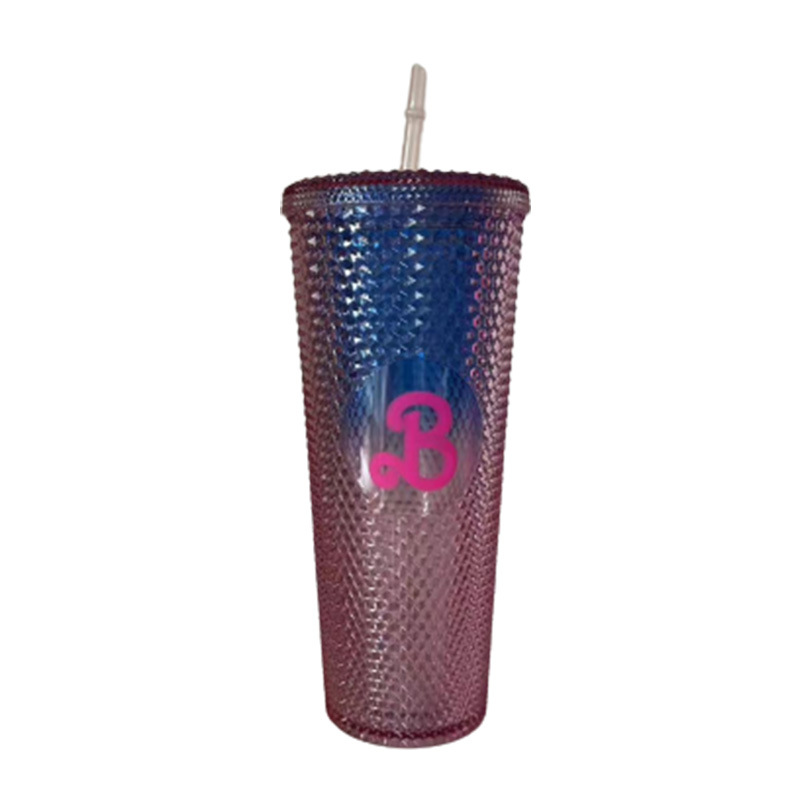 Factory wholesale double-layer plastic straw cups, large-capacity creative sharp cups, diamond durian cups, and popular drinking cups Application Scenario
