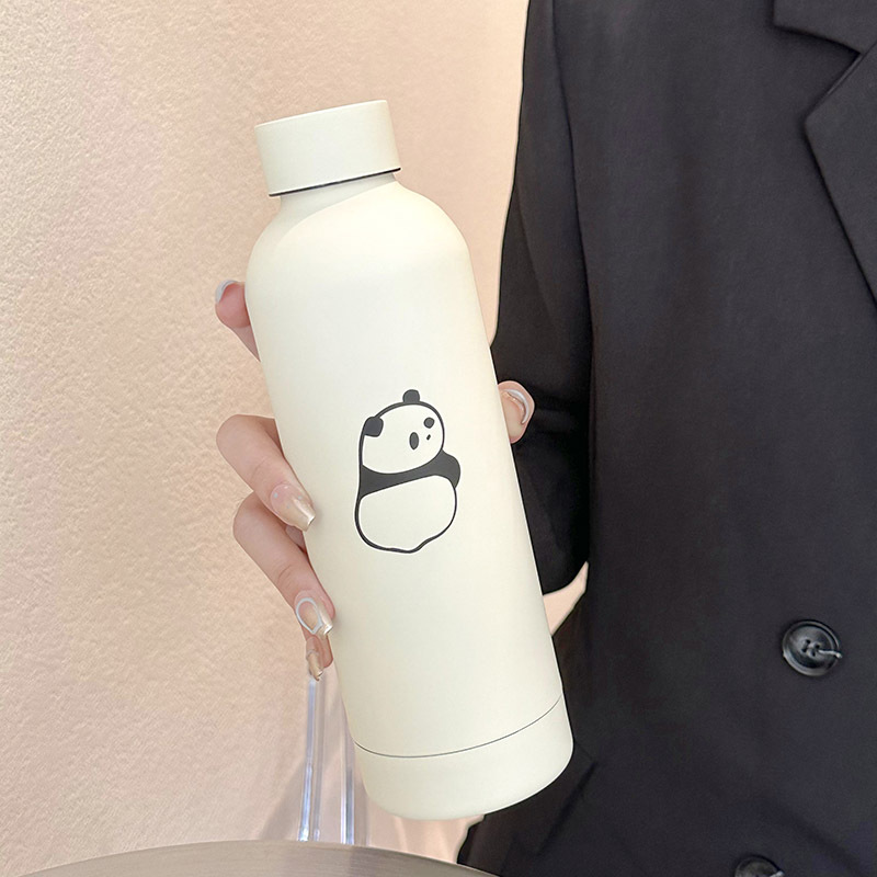 Panda's new portable cup, insulated cup, cold-keeping ins insulated cup, Korean-style simple stainless steel wine bottle insulated cup Specification drawing