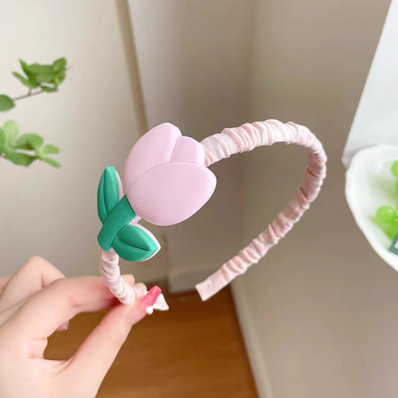Children's cartoon flower cute candy-colored hair band little girl won't hurt her head fresh and sweet princess Korean version hair accessory for girls Application Scenario