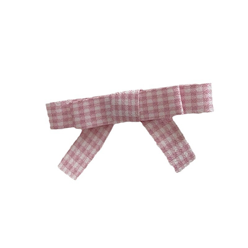 Korean sweet and youthful checkered bow hair clips, summer outing ponytail hair clips, student girl hair accessories and headwear Item Picture