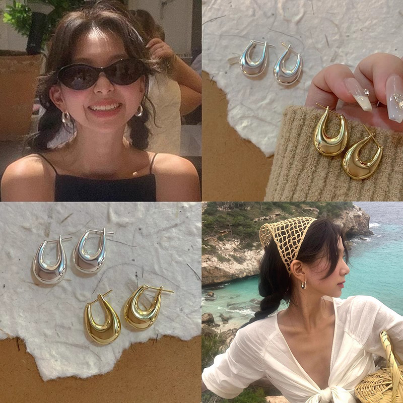 fever's same style metal U-shaped earrings, a niche design with a high-end feel, new 2025 bestseller earrings for women full figure