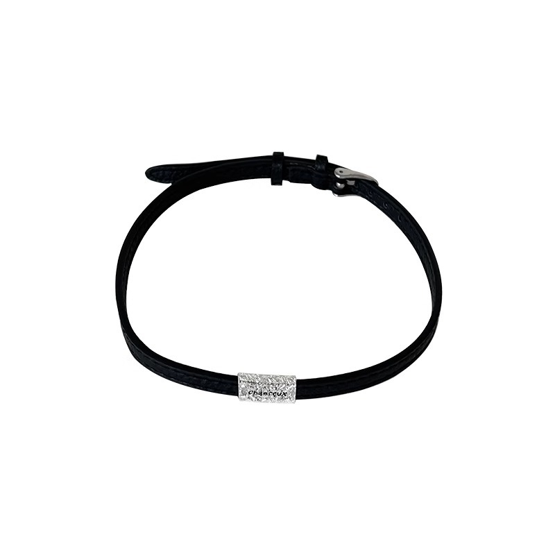 Black leather rope necklace, 2023 new style collarbone chain, unique and elegant choker neck chain, collar, women's bracelet Item Picture