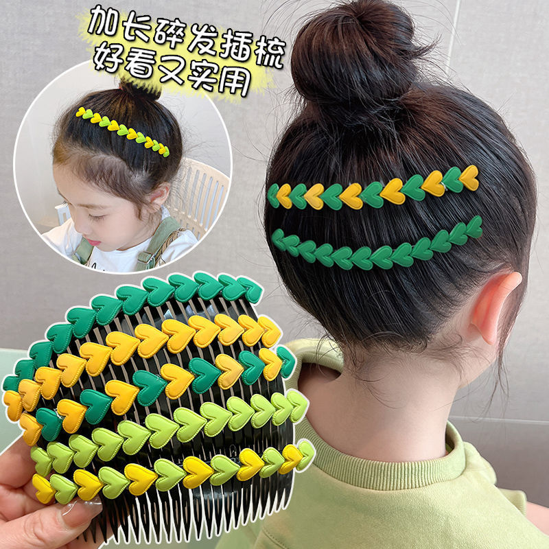 Children's heart-shaped colorful hair clips, adult hair combs, a magic tool for organizing broken hair at the back of the head, hair clips, and forehead bangs clips Specification drawing
