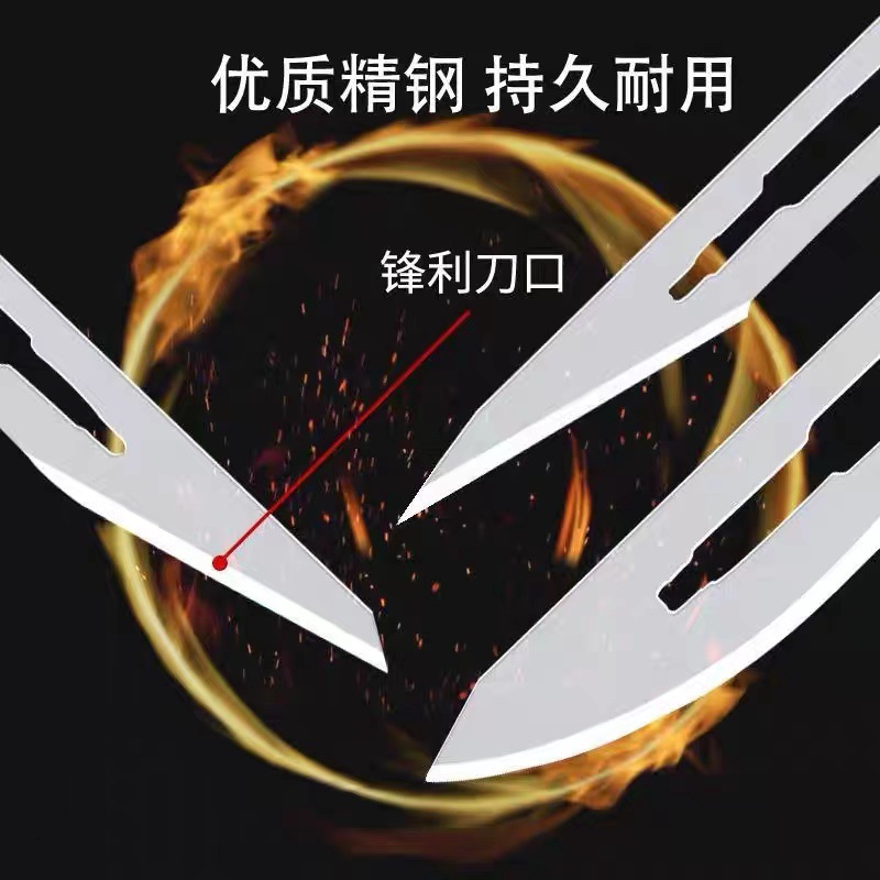 Surgical blades No. 11 and No. 23, industrial engraving blades, art design blades, film application blades, veterinary practice blades Specification drawing