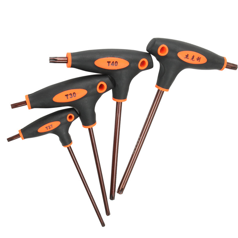 T-shaped hex socket wrench set, cross-shaped screwdriver, center hole pattern, inner six-hole, single T15, T30, heart shape Item Picture