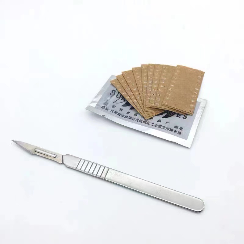 Surgical blades No. 11 and No. 23, mobile phone repair and film application blades, stainless steel industrial engraving blades, veterinary practice knives Application Scenario