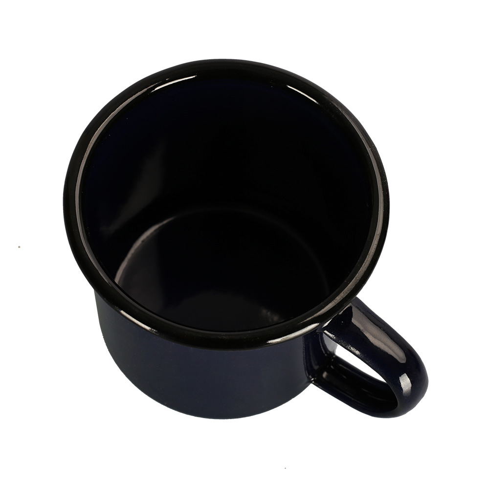 8cm enamel cup for export, black foreign trade mugs, wholesale water cups, retro 350ml coffee cups, simple style details Picture