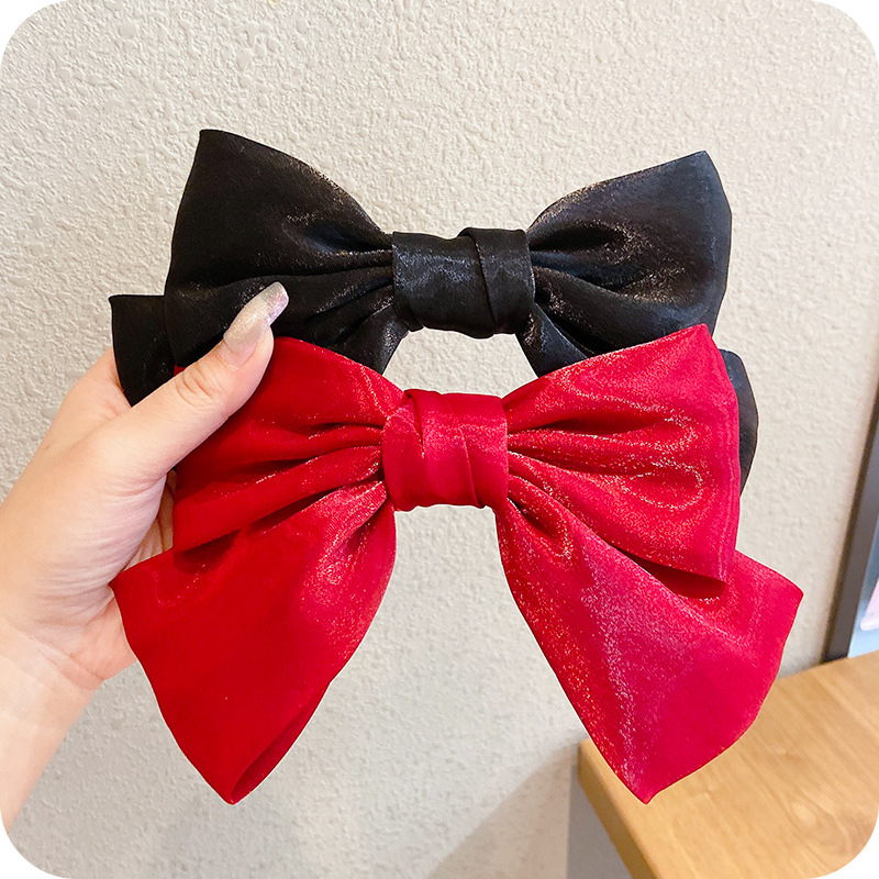 Japanese and Korean oversized bow headwear, spring clips, pearlescent hair clips, hair clips on the top of the back of a girl's head, elegant hair accessories Specification drawing