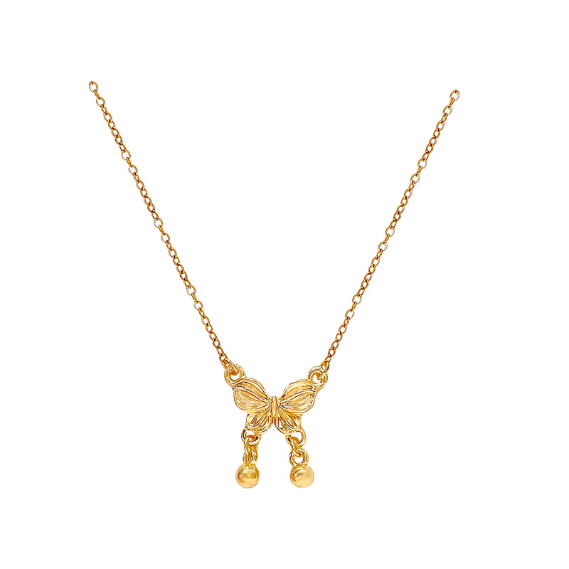 Light luxury and niche butterfly pendant titanium steel necklace, versatile for women, elegant and high-end collarbone chain, 2025 new style accessory Item Picture
