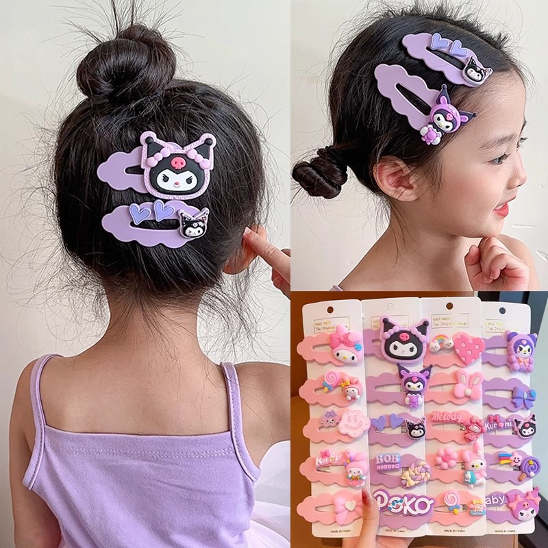 Children's hair clips, cartoon little girl's broken hair bb clips, girls' Internet celebrity hair-safe headwear, cute baby hair clips and hair accessories Specification drawing