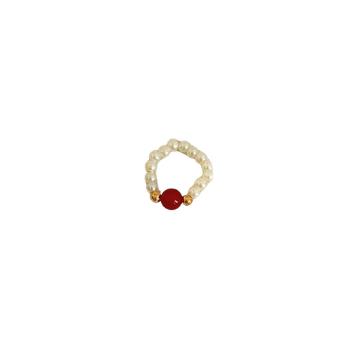 Colorful crystal beaded ring, ins niche design sense, high-end finger ring, light luxury style, versatile ring accessory Item Picture