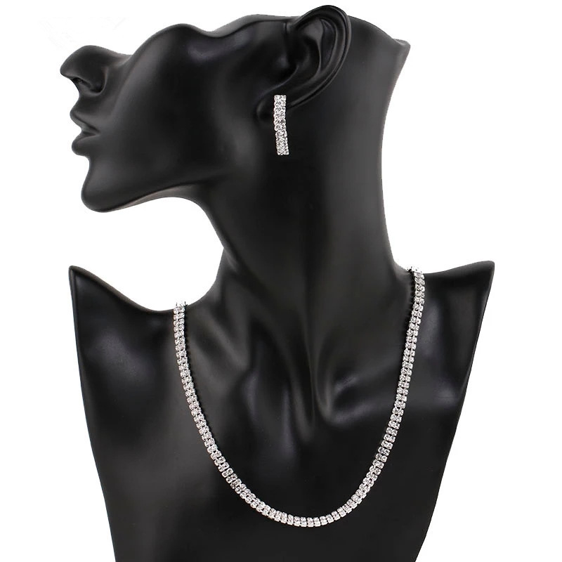 2025 New dinner performance dress accessories, first wedding dress, Zircon necklace, earrings, bracelet set N6224 Specification drawing