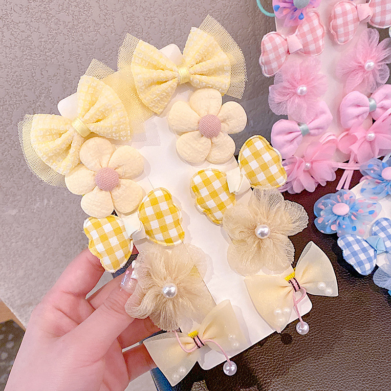 New Spring/Summer 2024 children's hair clips, sweet bow flower hair clips for girls, cute hair accessories and headwear for girls details Picture