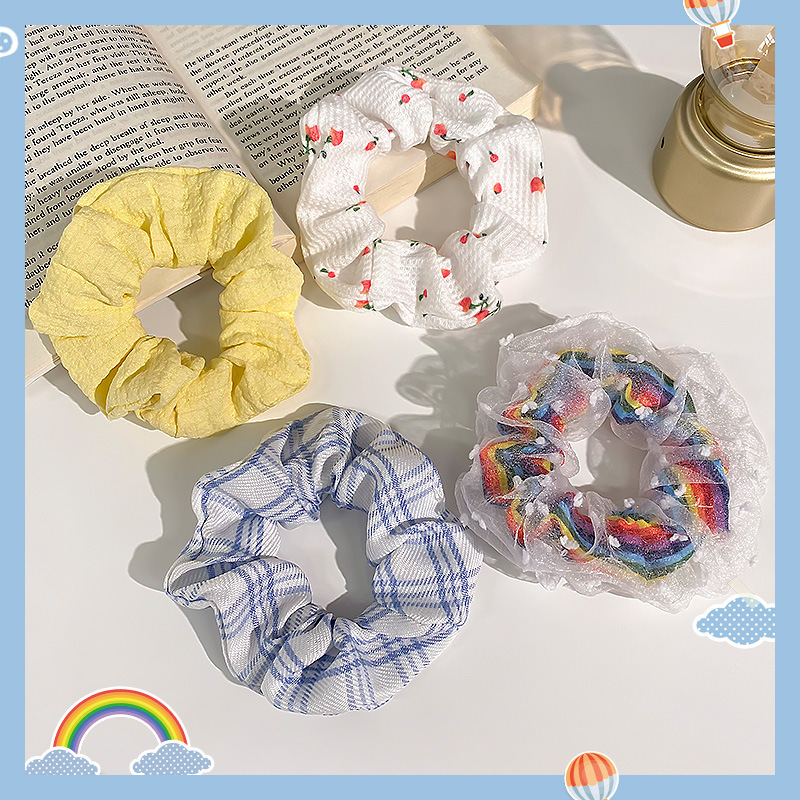 Pig intestine hair band, summer ins hair tie, 2023 new cute Japanese-style rubber band women's hair tie, hair accessory Application Scenario
