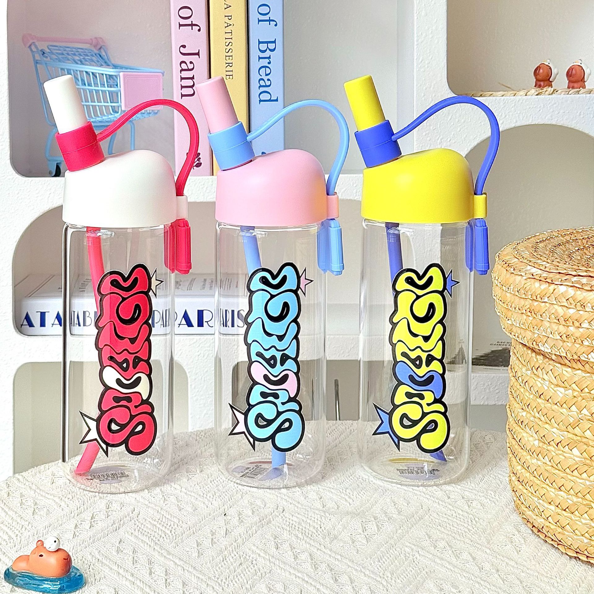 Fashionable and trendy water cup, simple and high appearance level, high borosilicate glass cup, large capacity, portable for men and women, high-temperature resistant cup details Picture