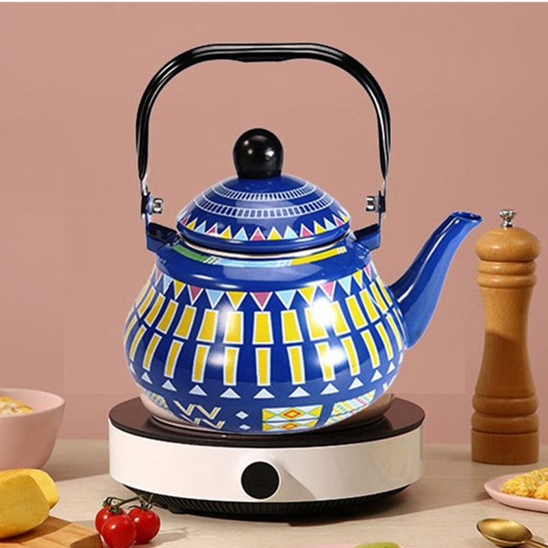 Middle Eastern enamel kettles, enamel enamel teapots, cooling water kettles, boiling water kettles, restaurant household tea kettles, enamel oil kettles, gas details Picture