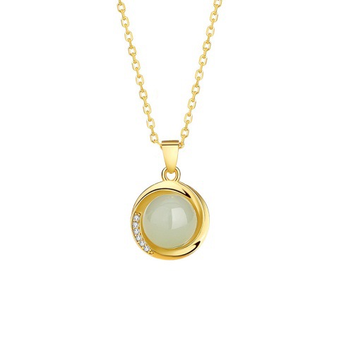 Non-fading titanium steel necklace, a versatile and niche accessory for women, a popular sweater chain, simple copper pendant necklace wholesale trend Item Picture